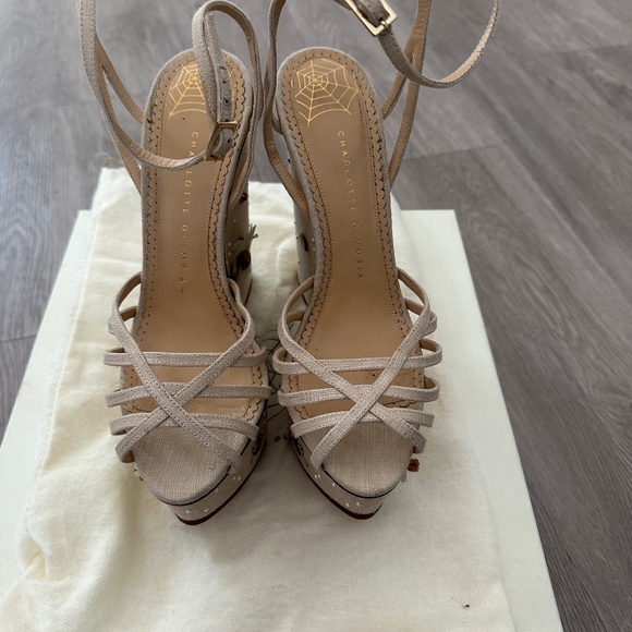 Charlotte Olympia Floral Meredith Wedges Size 40 - Picture 2 of 7